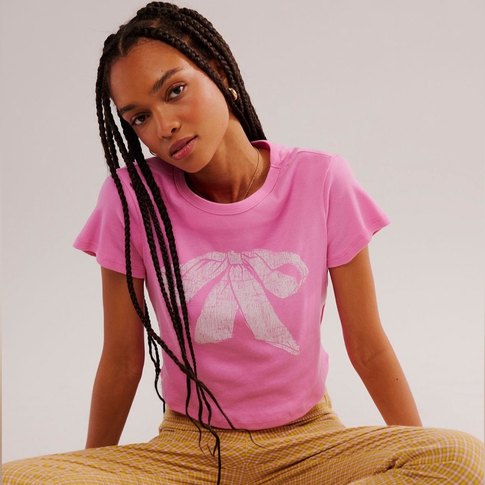 Free People x Girl Dangerous Bow Tee NWT